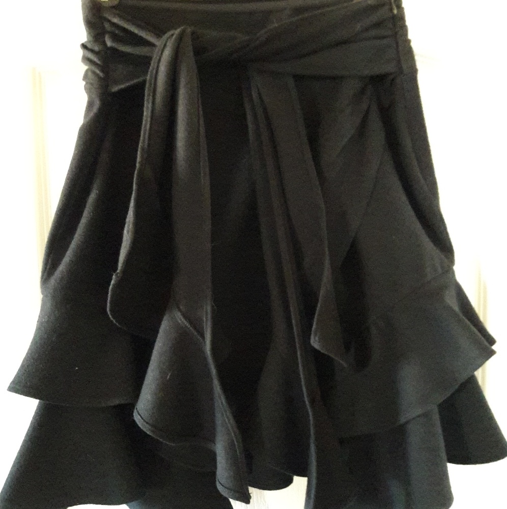 Intermix Women's A- line Layers Ruffles Wrap Skirt